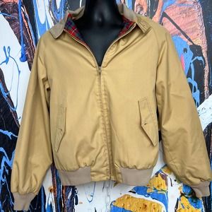 vtg Baracuta Van Heusen Harrington Bomber Jacket Khaki/Plaid Tan Medium